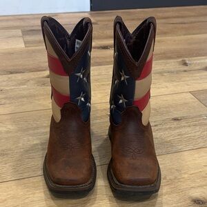 Durango Kids Boots in Brown, Red, and Blue